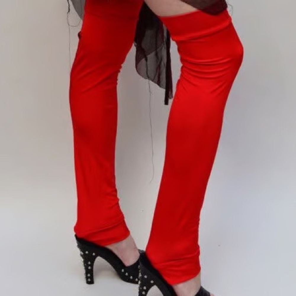 Lapointe Red Faux Leather leg cover in poppy